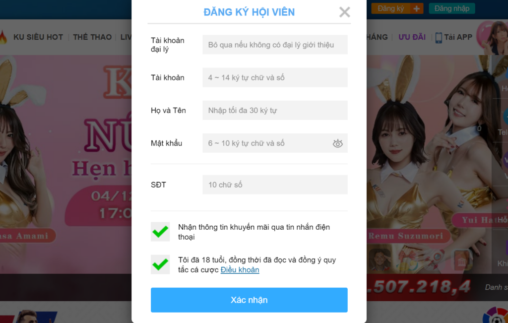 Hướng dẫn đăng ký Ku casino